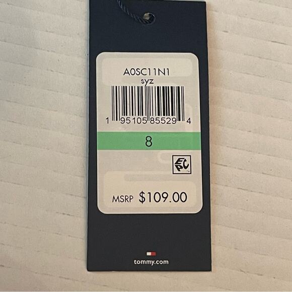 Tommy Hilfiger Women's Navy Neutral Academia Minimalist Midi Dress NWT Size 8 - Picture 9 of 13